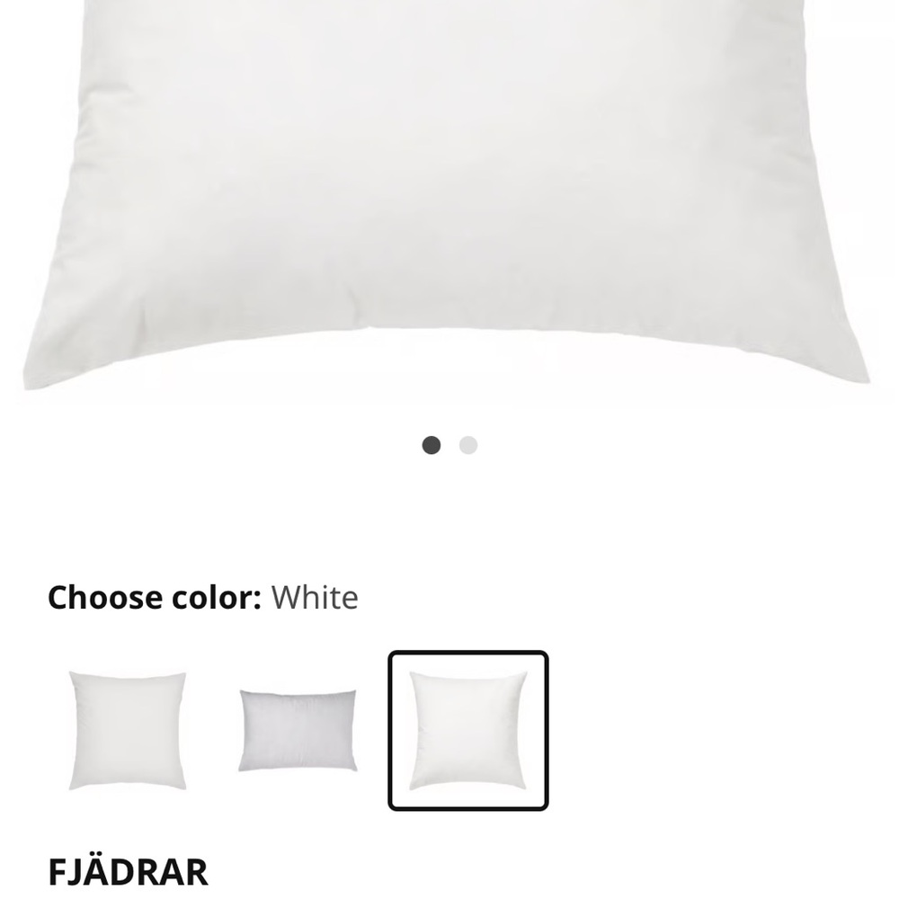 IKEA FJÄDRAR White Pillow
